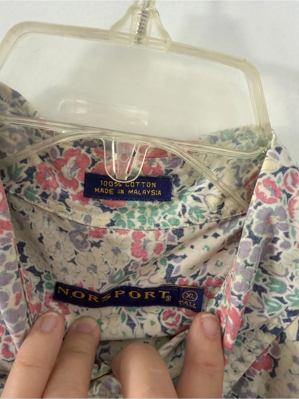 Norsport Button-Front Aloha Short Sleeve Shirt - Pink/Green Floral